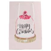 メリークリスマスピンクガラスドーム ミディアムペーパーバッグ (裏面)