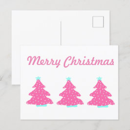 メリークリスマスピンクコンテンポラリーのクリスマスツリー ポストカード