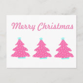 メリークリスマスピンクコンテンポラリーのクリスマスツリー ポストカード (正面)