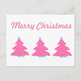 メリークリスマスピンクコンテンポラリーのクリスマスツリー ポストカード