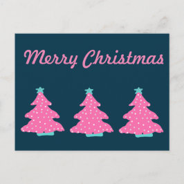 メリークリスマスピンクコンテンポラリーのクリスマスツリー ポストカード