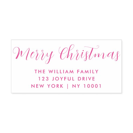 メリークリスマスピンクタイポグラフィ セルフインキングスタンプ (デザイン)
