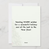 メリークリスマスピンクフラミンゴとパステルツリー シーズンカード (裏面)