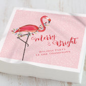 メリークリスマスピンクフラミンゴカスタム スタンダードカクテルナプキン