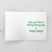 メリークリスマスピンクフラミンゴクリスマスカード シーズンカード (内部)