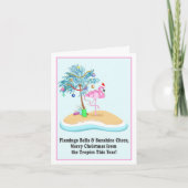 メリークリスマスピンクフラミンゴトロピカルアイランド シーズンカード (正面)