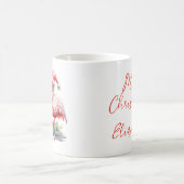 メリークリスマスピンクフラミンゴ コーヒーマグカップ (中央)