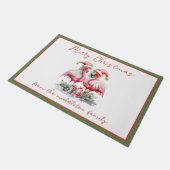 メリークリスマスピンクフラミンゴ ドアマット (アングル)