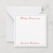 メリークリスマスピンクフラミンゴ ノートカード (裏面)