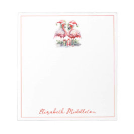 メリークリスマスピンクフラミンゴ ノートパッド