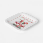 メリークリスマスピンクフラミンゴ ペーパープレート (傾斜あり)