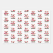 メリークリスマスピンクフラミンゴ ラッピングペーパーシート (正面)