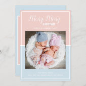 メリークリスマスピンクベビーブルーツイン シーズンカード (正面/裏面)
