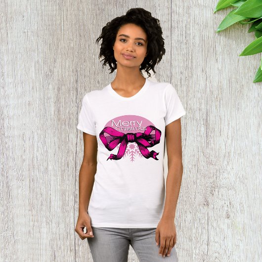 メリークリスマスピンクボウ Tシャツ