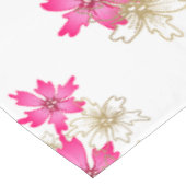 メリークリスマスピンクポインセチアと金ゴールド花 テーブルクロス (アングル)