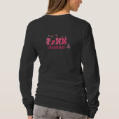 メリークリスマスピンクリース長袖Tシャツ Tシャツ (裏面)