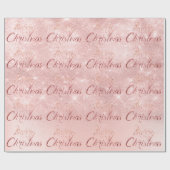 メリークリスマスピンクローズグリッター赤面スクリプトルクス ラッピングペーパー (フラット)