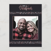 メリークリスマスピンク金ゴールドスノーフレークグレー