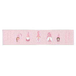 メリークリスマスピンク5人の格言ファミリー ショートテーブルランナー