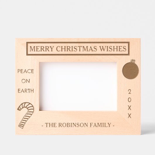 メリークリスマスピース名 レーザー彫刻フレーム (正面)