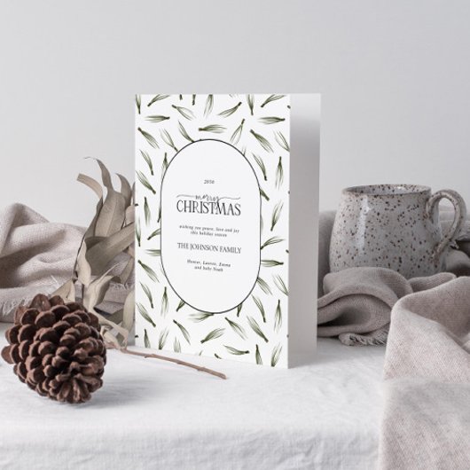 メリークリスマスピ素朴ンニードル緑の写真 シーズンカード