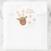 メリークリスマスファブラストナディアピンク金ゴールド ラウンドシール (バッグ)