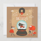 メリークリスマスファミリーおもしろいフラットカード (正面)