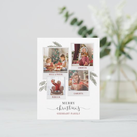 メリークリスマスファミリーのエレガント写真 シーズンポストカード (スタンド正面)