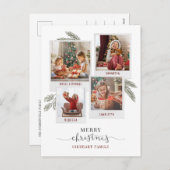 メリークリスマスファミリーのエレガント写真 シーズンポストカード (正面/裏面)