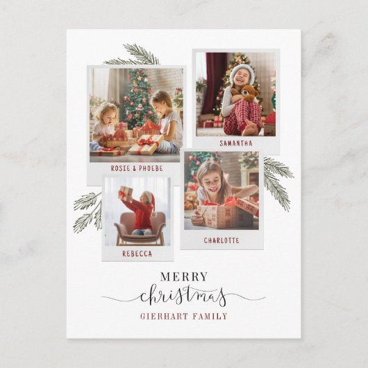 メリークリスマスファミリーのエレガント写真 シーズンポストカード (正面)