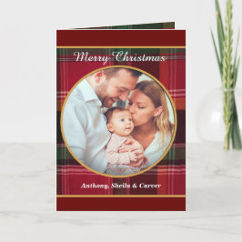 メリークリスマスファミリーの写真がハッピー シーズンカード