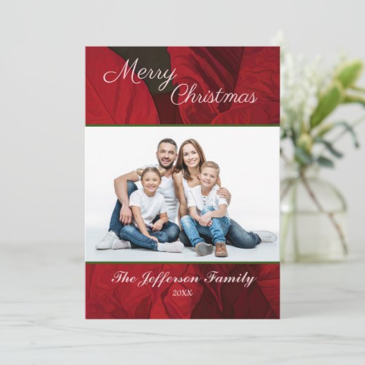メリークリスマスファミリーの写真がパーソナライズさエレガントれる シーズンカード (スタンド正面)