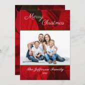 メリークリスマスファミリーの写真がパーソナライズさエレガントれる シーズンカード (正面/裏面)
