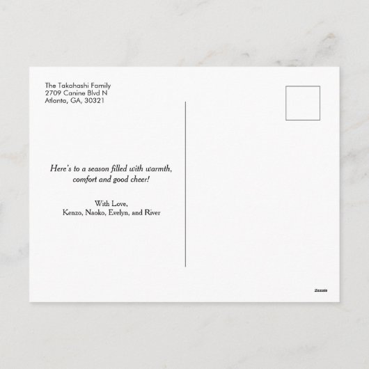 メリークリスマスファミリーの写真 |星のハート シーズンポストカード (裏面)