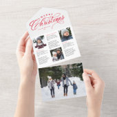 メリークリスマスファミリーの新しいレッドホリデーカード オールインワン招待状 (貼ってはがせる)