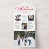 メリークリスマスファミリーの新しいレッドホリデーカード オールインワン招待状 (内側)