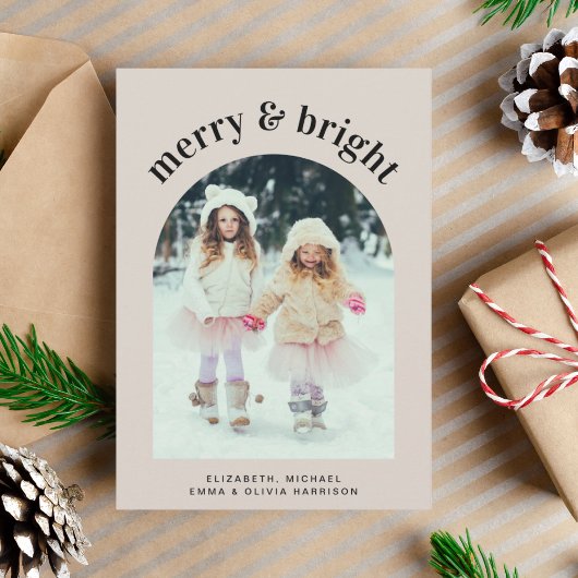 メリークリスマスファミリーアーチ型写真枠 シーズンカード