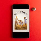 メリークリスマスファミリーアーチ型写真枠 シーズンカード