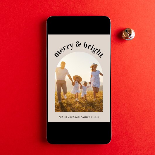 メリークリスマスファミリーアーチ型写真枠 シーズンカード