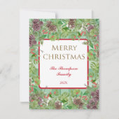 メリークリスマスファミリーウィズパインボウレッド開花 シーズンカード (正面)