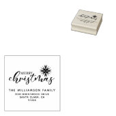 メリークリスマスファミリーウッドアートスタンプ ラバースタンプ (押印)