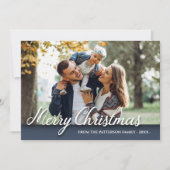 メリークリスマスファミリーエレガントフォトブモダンルー カード (正面)