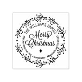 メリークリスマスファミリーカスタム差出人住所 ラバースタンプ (インプリント)