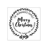 メリークリスマスファミリーカスタム差出人住所 ラバースタンプ (インプリント)