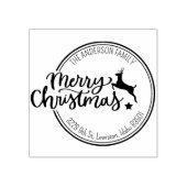 メリークリスマスファミリーカスタム差出人住所 ラバースタンプ (インプリント)
