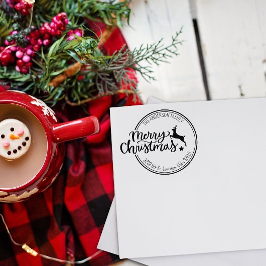 メリークリスマスファミリーカスタム差出人住所 ラバースタンプ