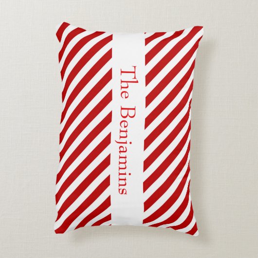 メリークリスマスファミリーキャンディーケインストライプズ アクセントクッション (裏面(縦))