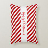 メリークリスマスファミリーキャンディーケインストライプズ アクセントクッション (正面(垂直))