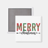 メリークリスマスファミリークリスマスお祝いギフト マグネット (正面/裏面)