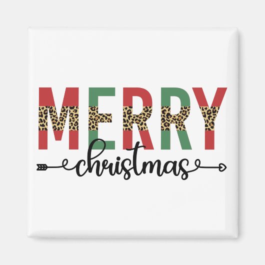 メリークリスマスファミリークリスマスお祝いギフト マグネット (正面)